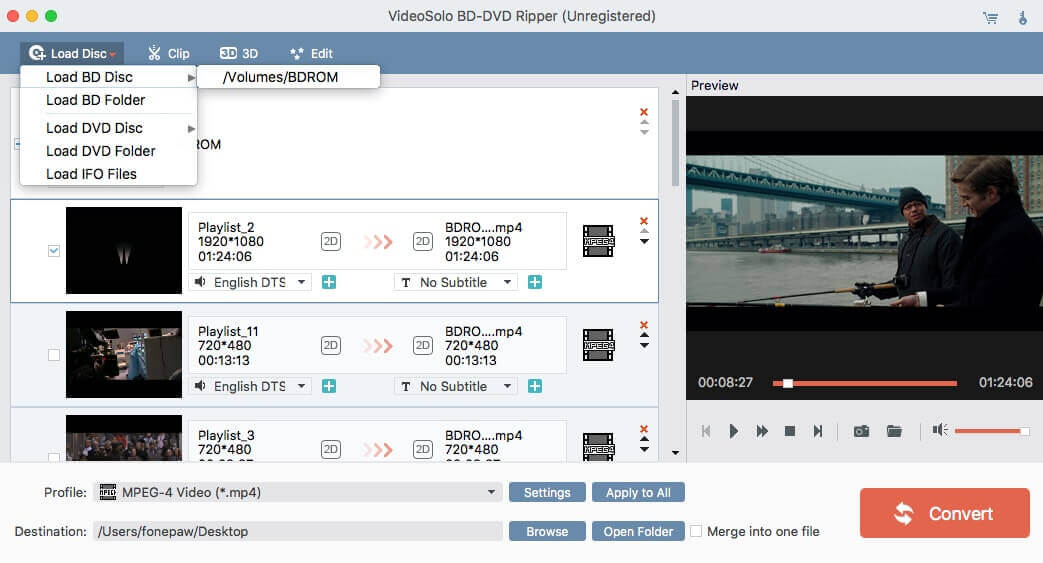 VideoSolo BD-DVD Ripper (Mac) 2.0.16 full